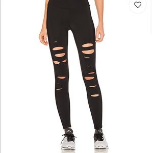 Alo Yoga high-waist ripped warrior leggings